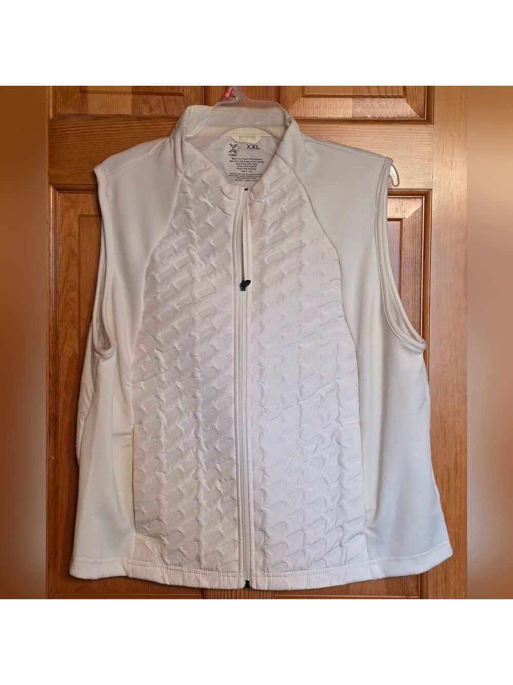 Xersion White Quilted Front Zip Vest